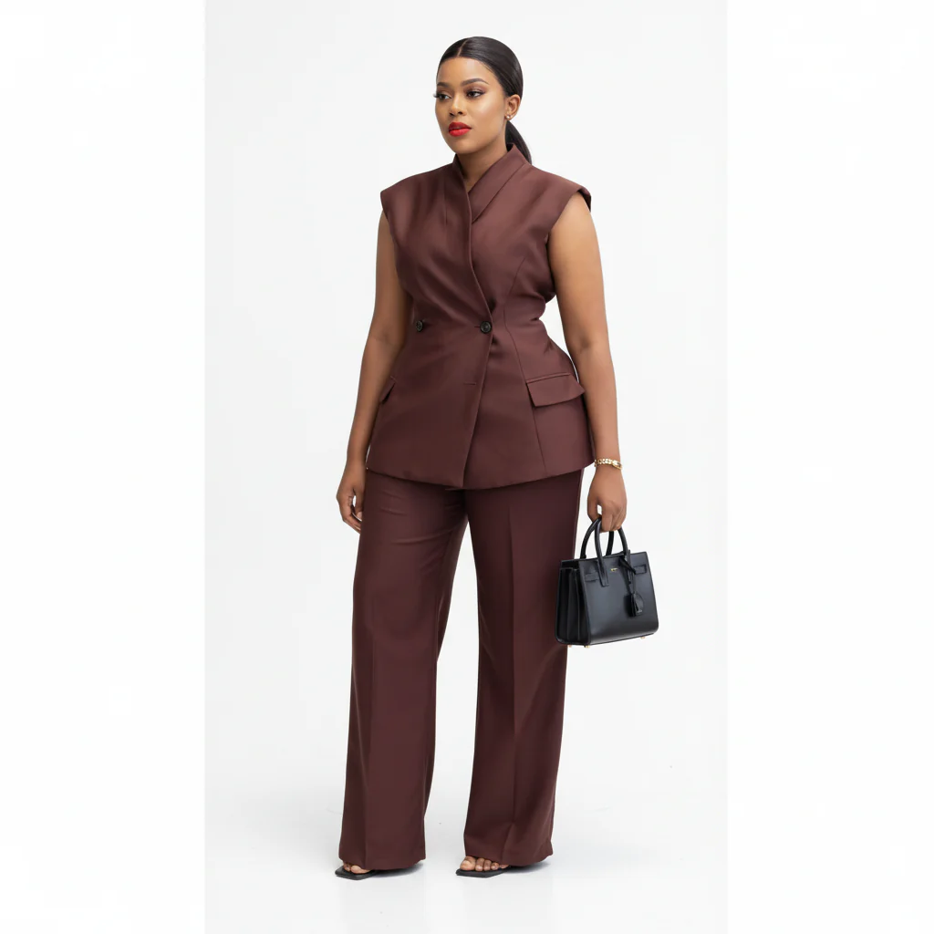 Sleeveless Top and Wide Leg Long Pants 2 Piece Set
