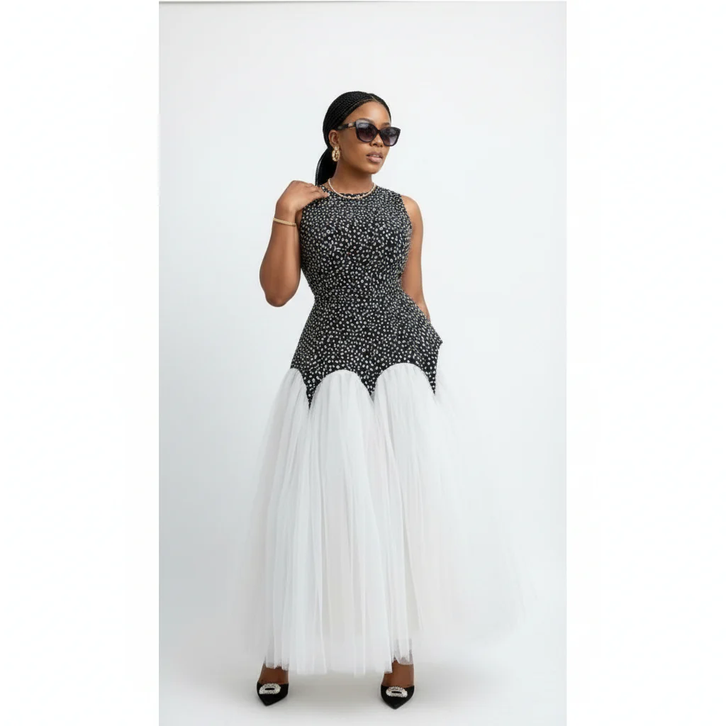 Sleeveless Tule Dress - Image 2