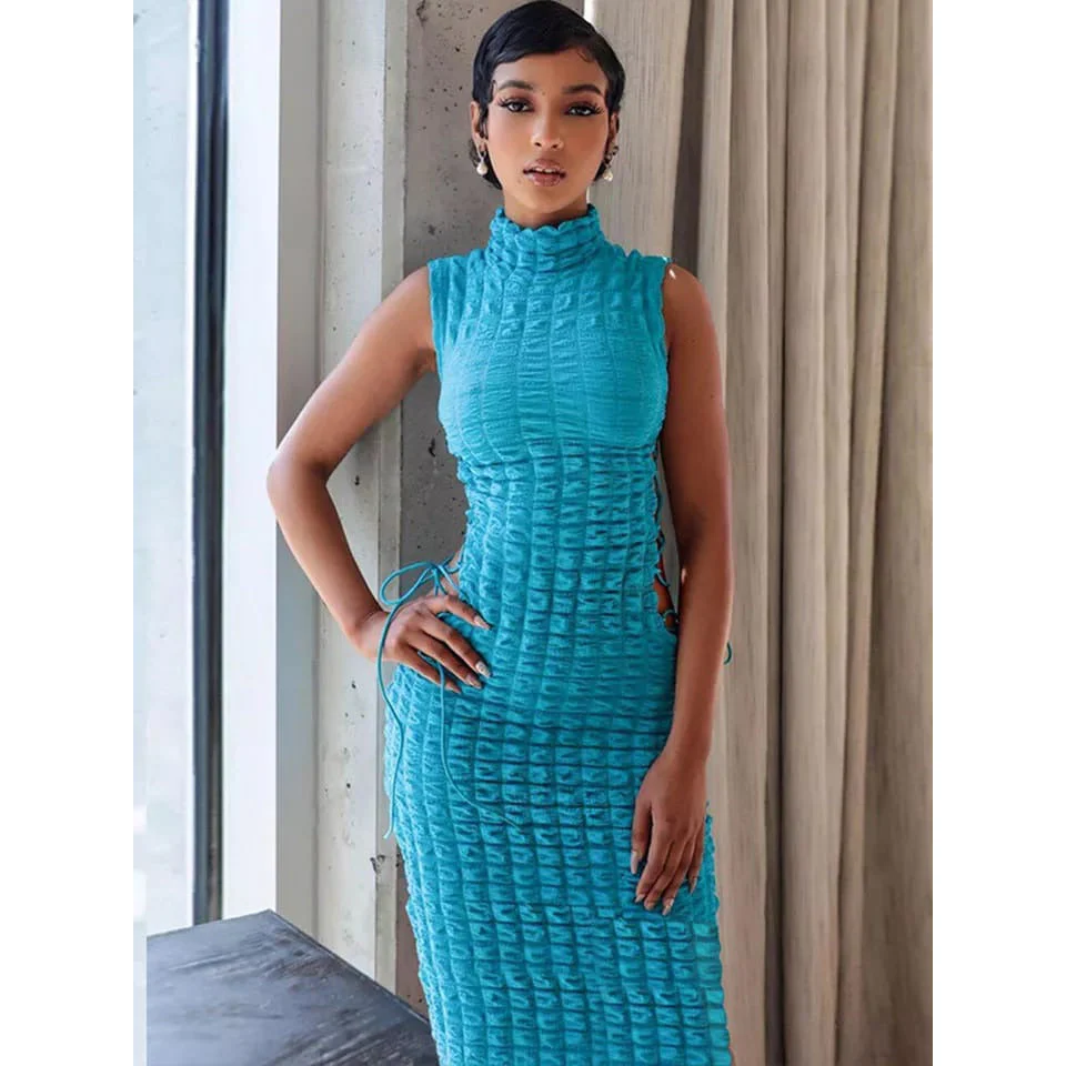 Sleeveless Turtleneck Bodycon Dress - Image 5