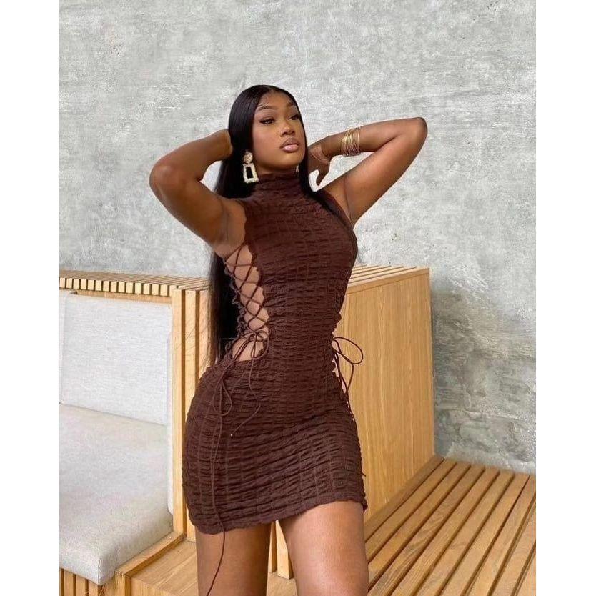 Sleeveless Turtleneck Bodycon Dress - Image 2