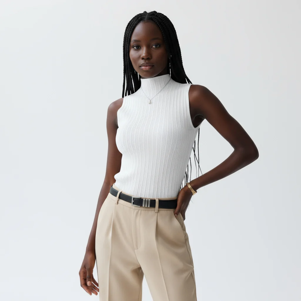 Sleeveless Turtleneck Top