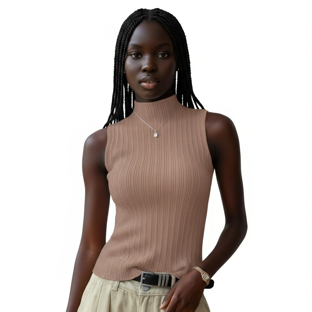 Sleeveless Turtleneck Top - Image 2