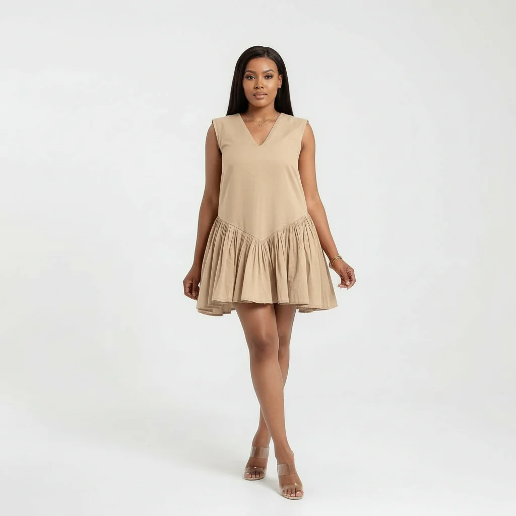 Sleeveless V-Neck Mini Dress - Image 3