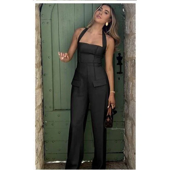 Sleeveless Wide Leg Cargo Jumpsuit. - Image 10