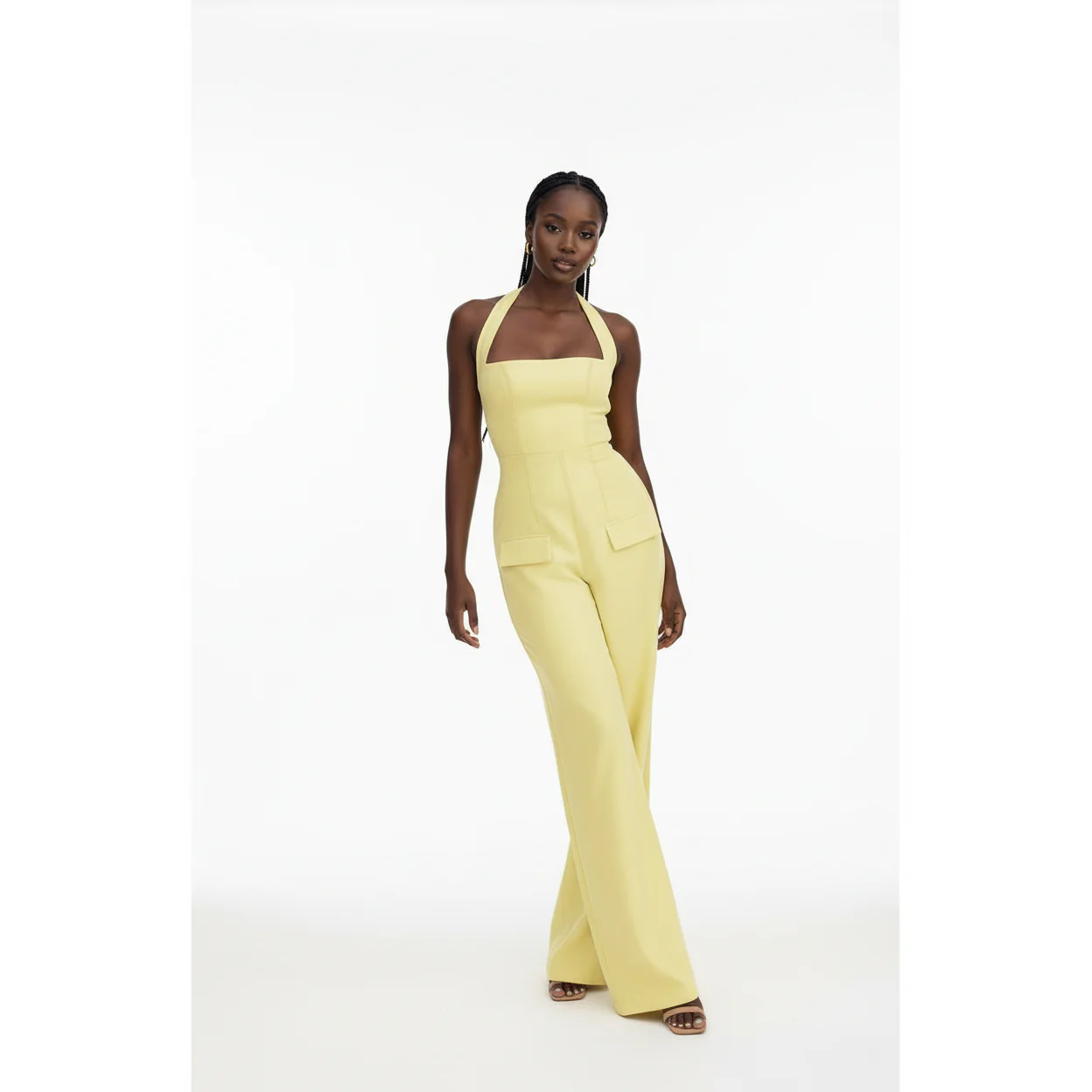 Sleeveless Wide Leg Cargo Jumpsuit. - Image 2