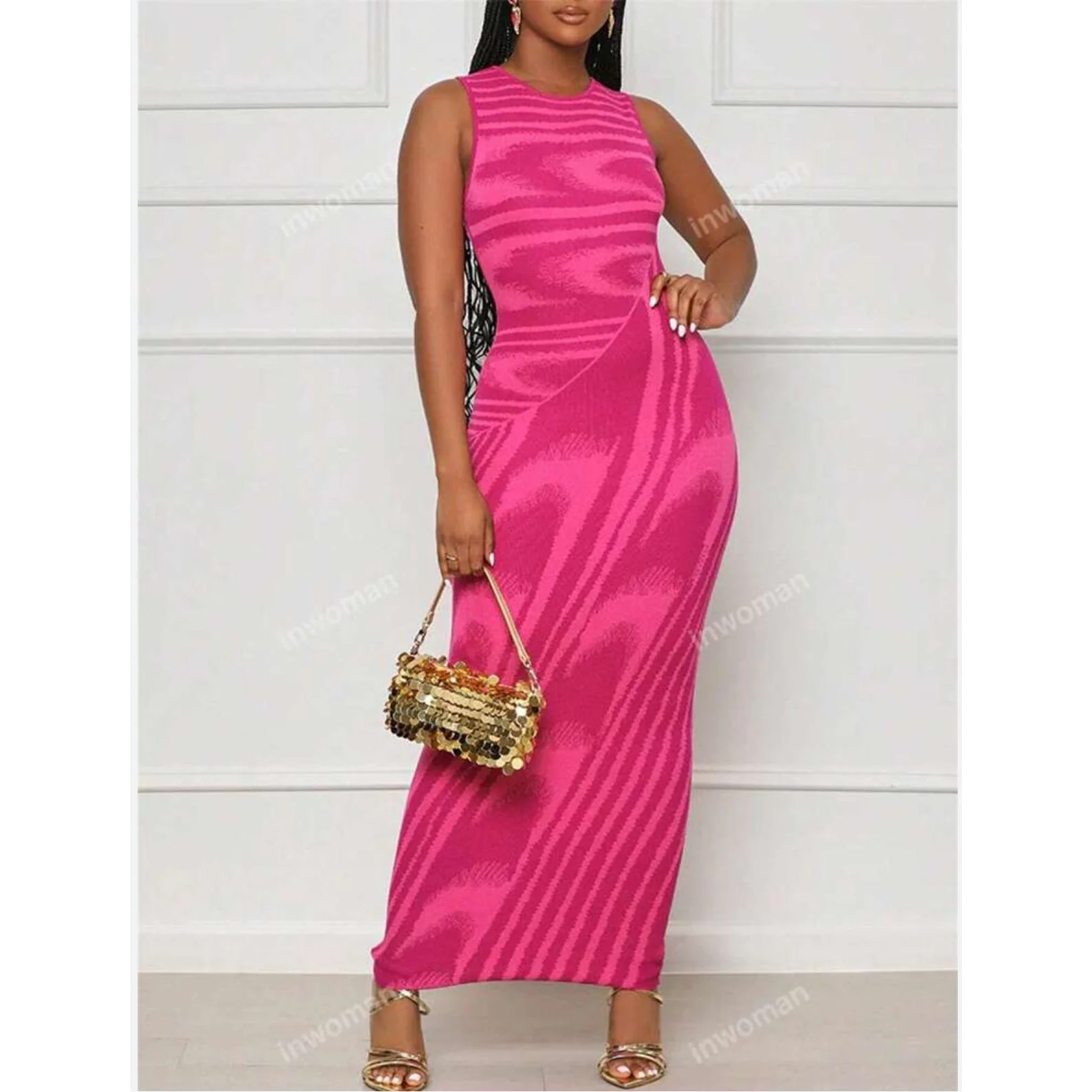 Sleeveless Zebra Print Bodycon Dress. - Image 5