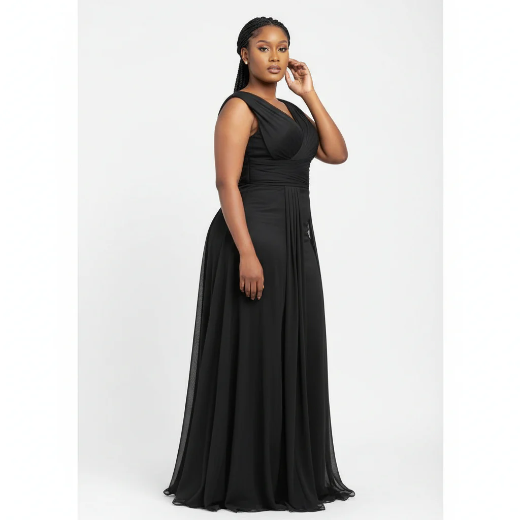 Sleeveless  Slit long wedding wear dress - Image 6