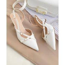 Slingback Kitten Heels Buckle Strap Pumps. - Image 5