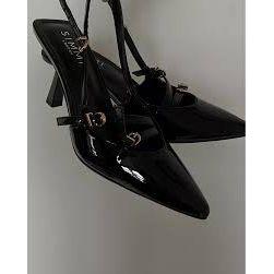 Slingback Kitten Heels Buckle Strap Pumps. - Image 7