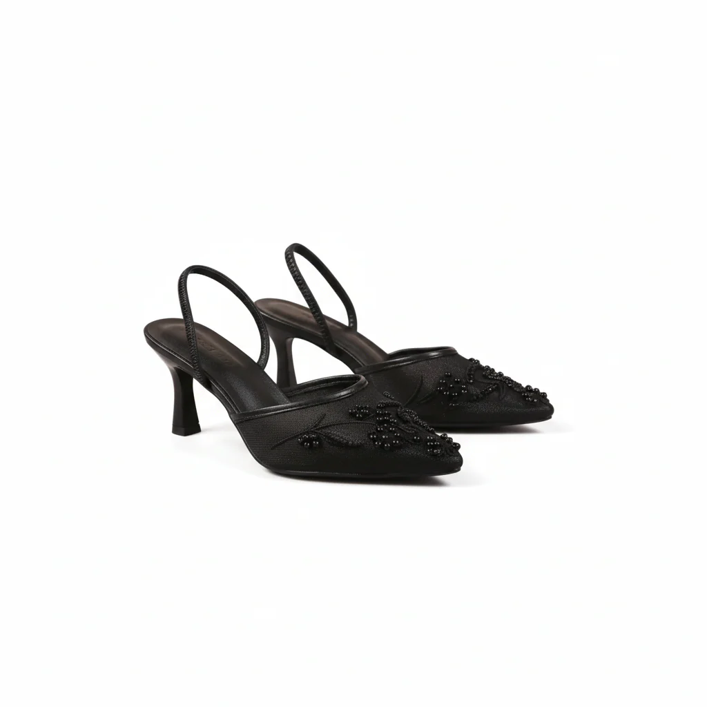 Slingback shoes with stiletto Solid Color Heel. - Image 2