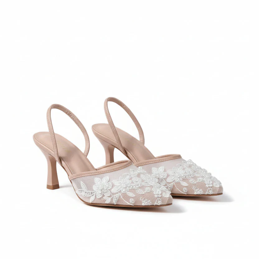 Slingback shoes with stiletto Solid Color Heel. - Image 3