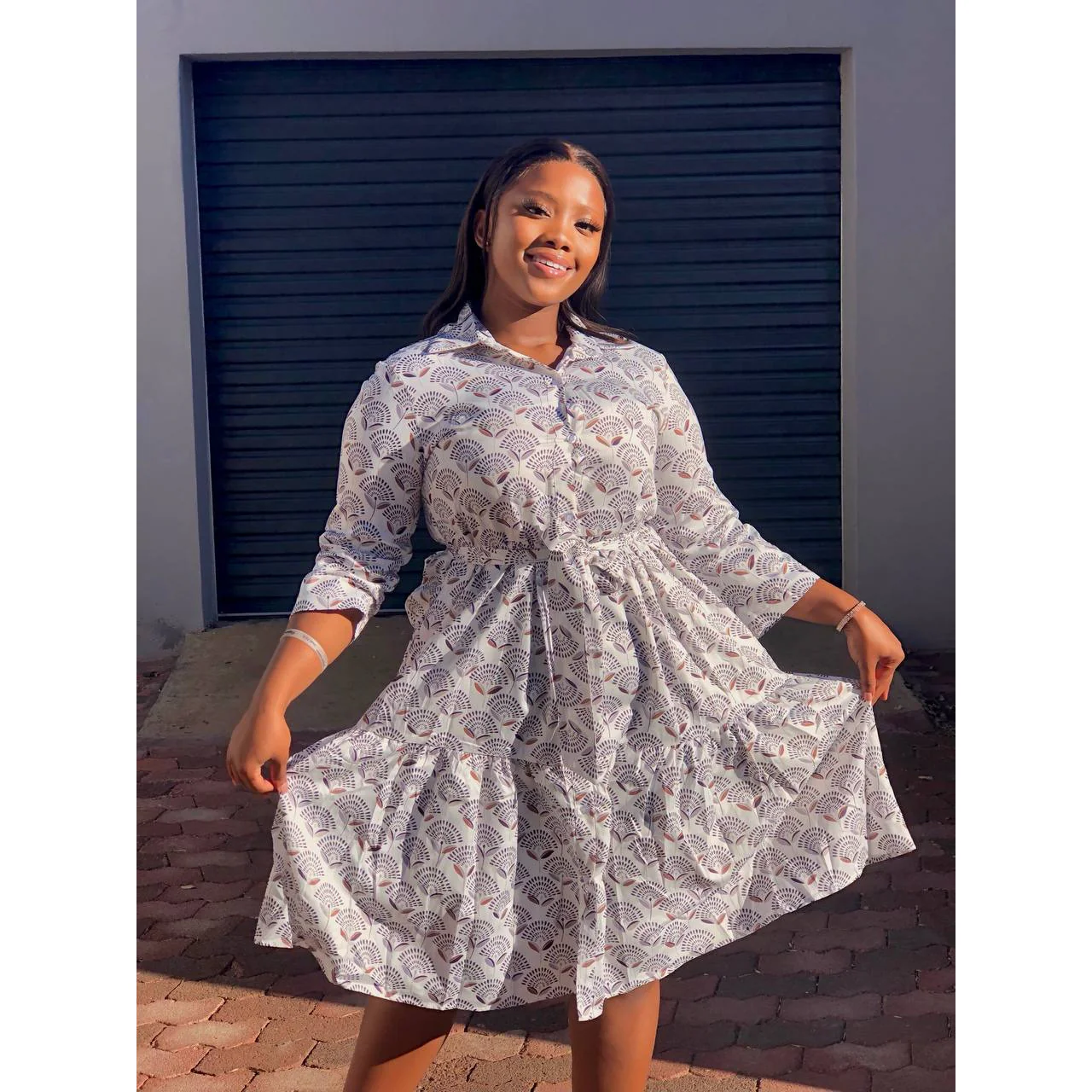 Long Sleeve Slit Midi Dress - Image 2