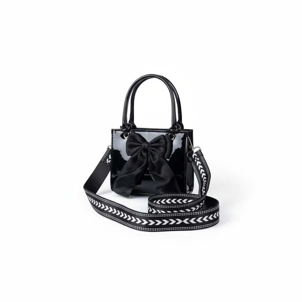 Small Leather Crossbody Handbags with Bow Design - Image 3