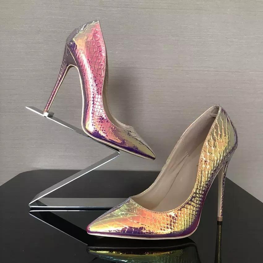 Snake Pattern High Heel Shoes - Image 3
