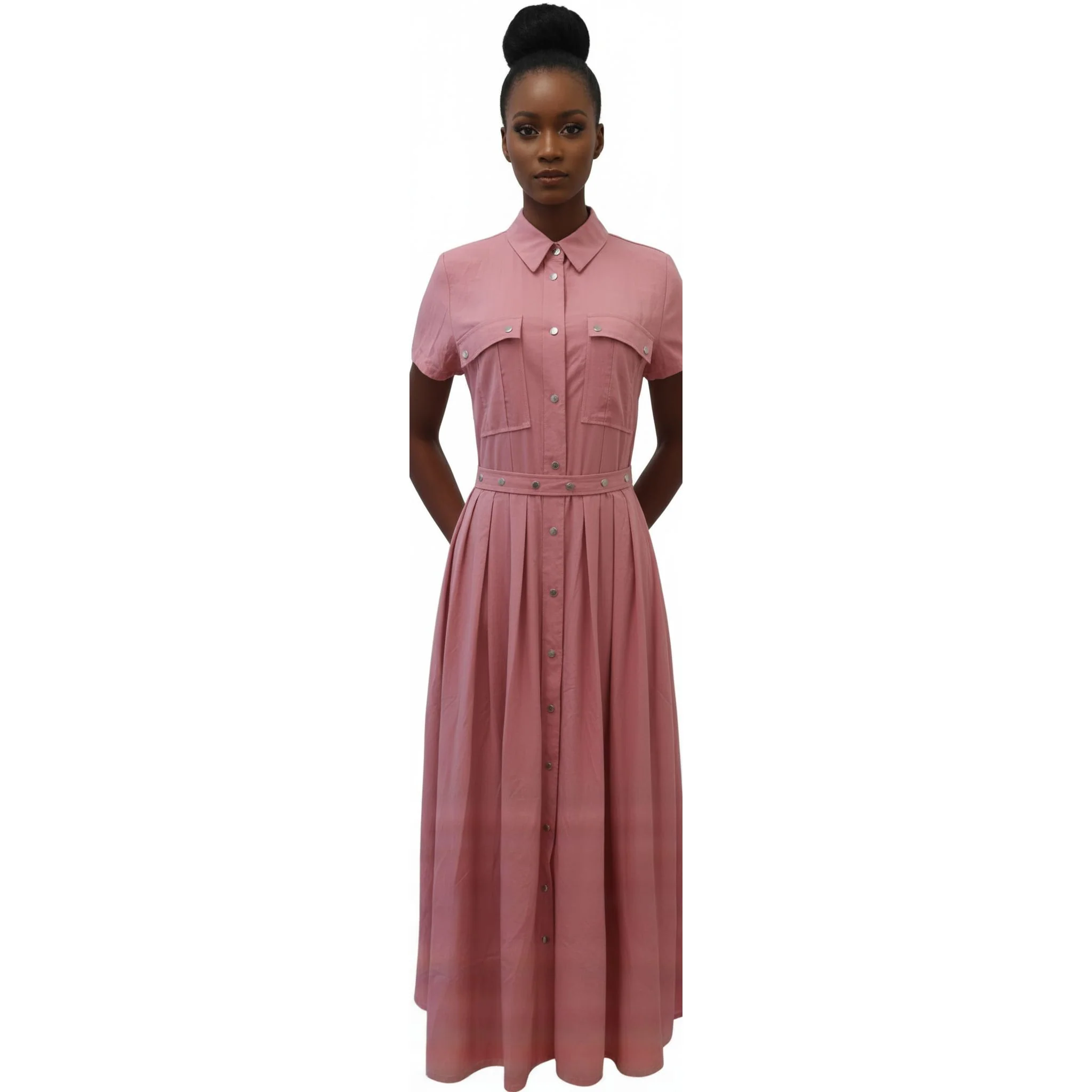 Snap Front Shirt Dress - Image 2
