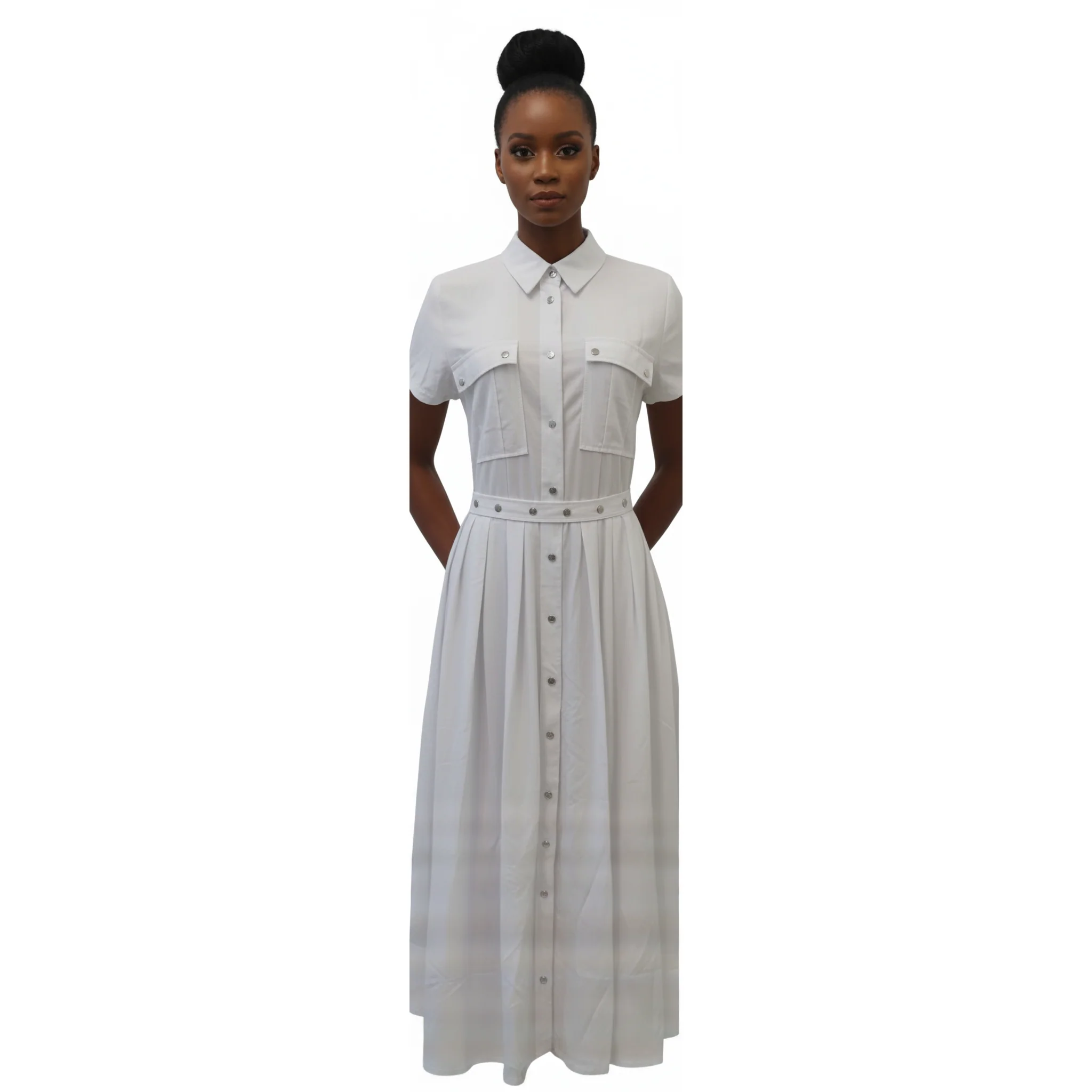 Snap Front Shirt Dress - Image 4
