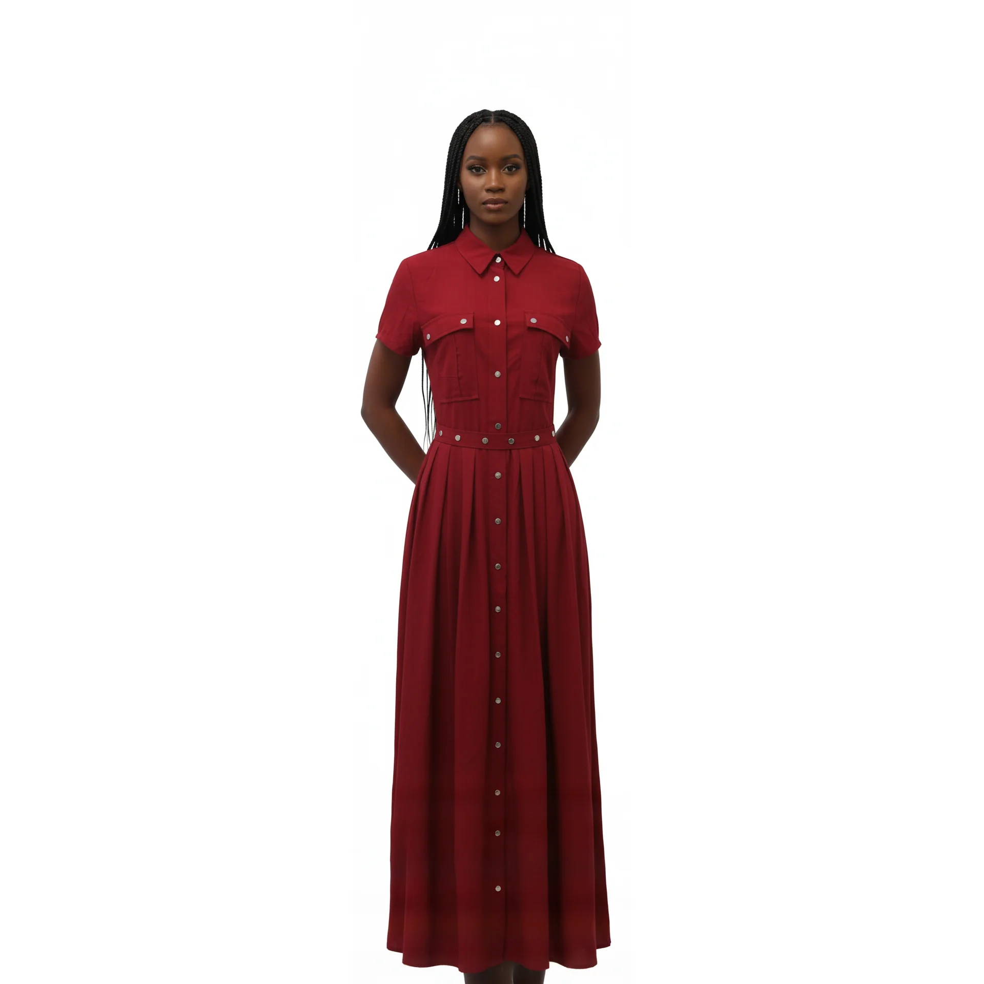 Snap Front Shirt Dress - Image 5