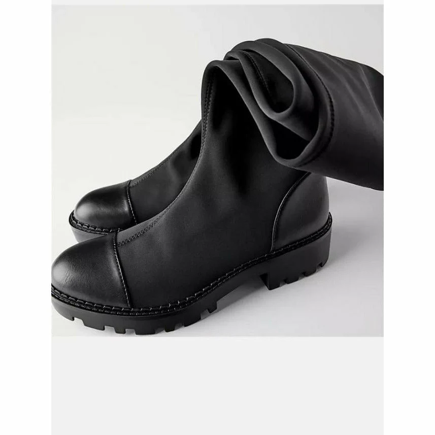 Sock Over The Knee Stretch Boots - Image 5