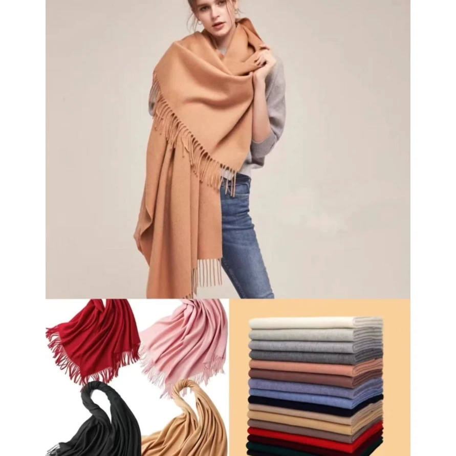 Soft Pashmina Long Winter Warm Thick Scarves With Tassel Shawl Wrap - Image 4