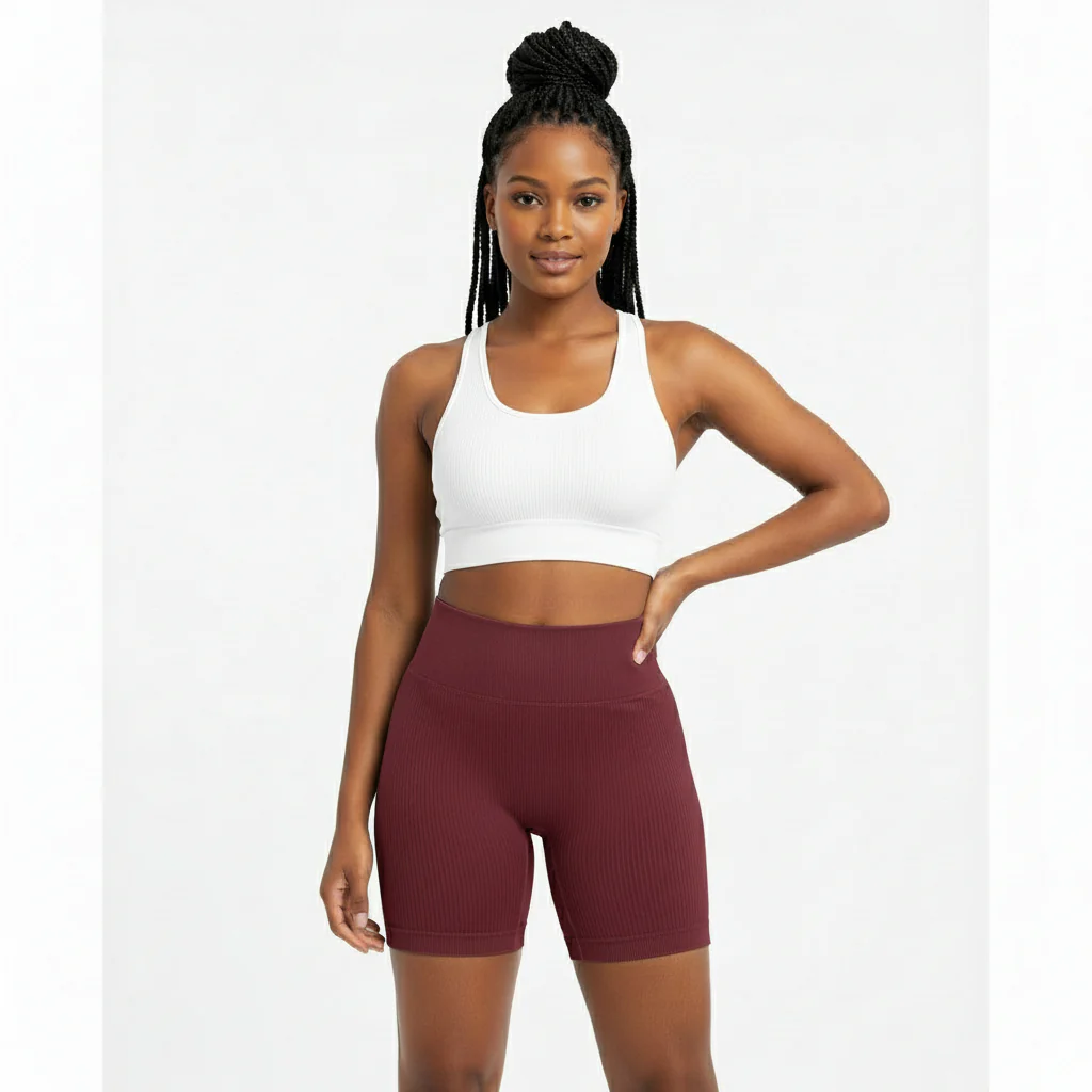 Solid Color Athletic Shorts Tights Legging - Image 3