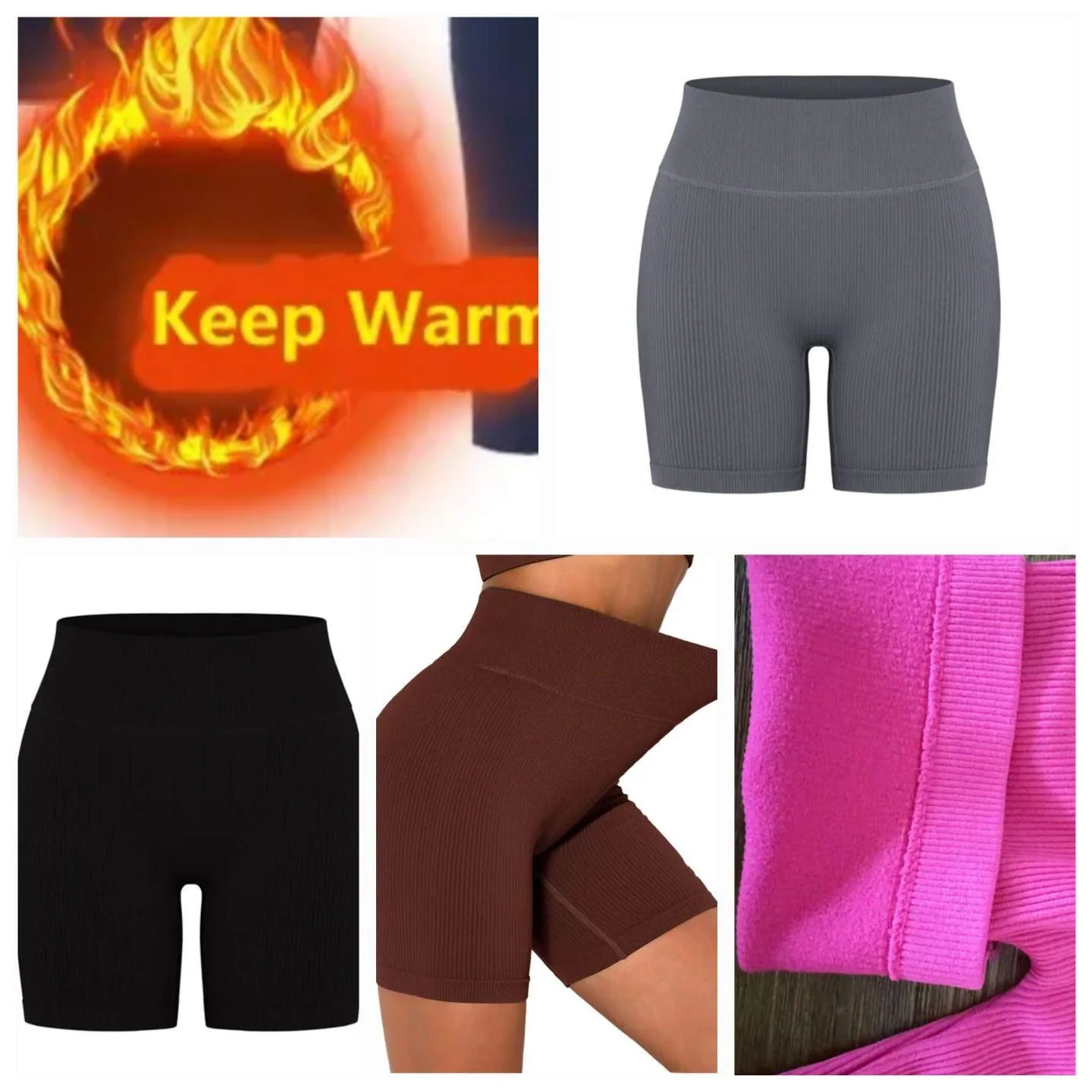 Solid Color Athletic Shorts Tights Legging - Image 5