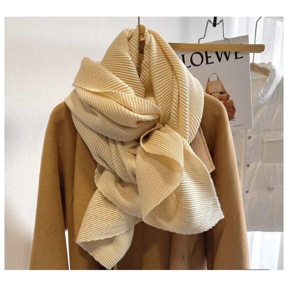 Solid Color Creased Scrub Scarf Shawl - Image 13