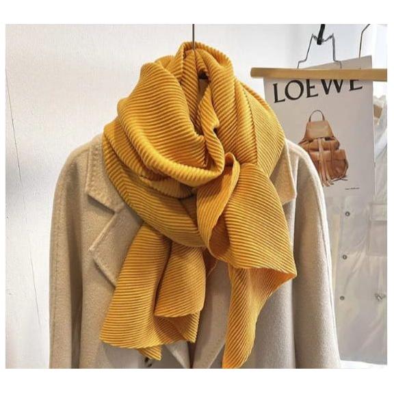 Solid Color Creased Scrub Scarf Shawl - Image 17
