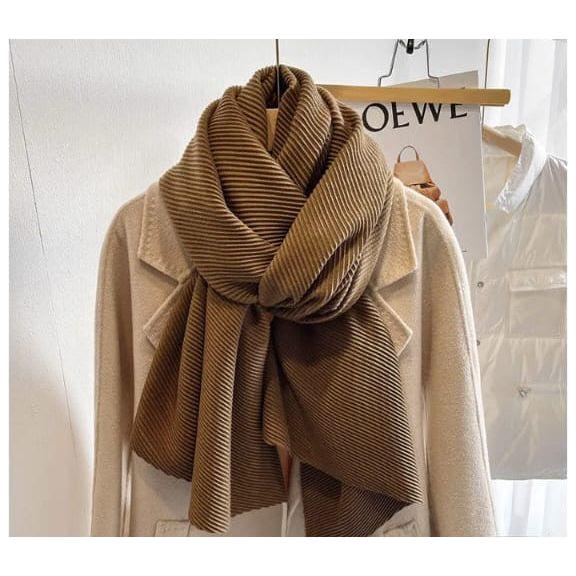Solid Color Creased Scrub Scarf Shawl - Image 6
