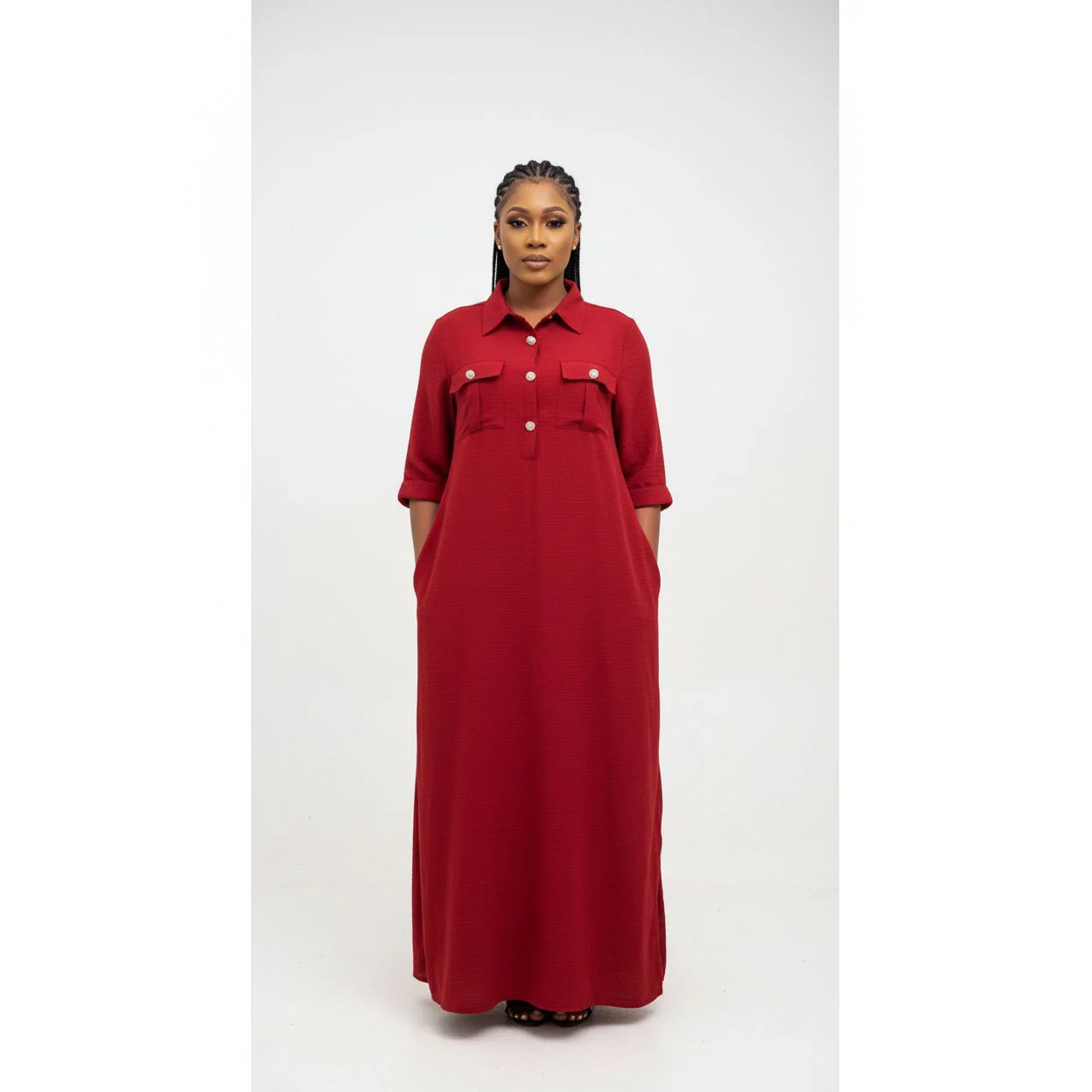 Solid Color Sexy Gown Maxi Dress