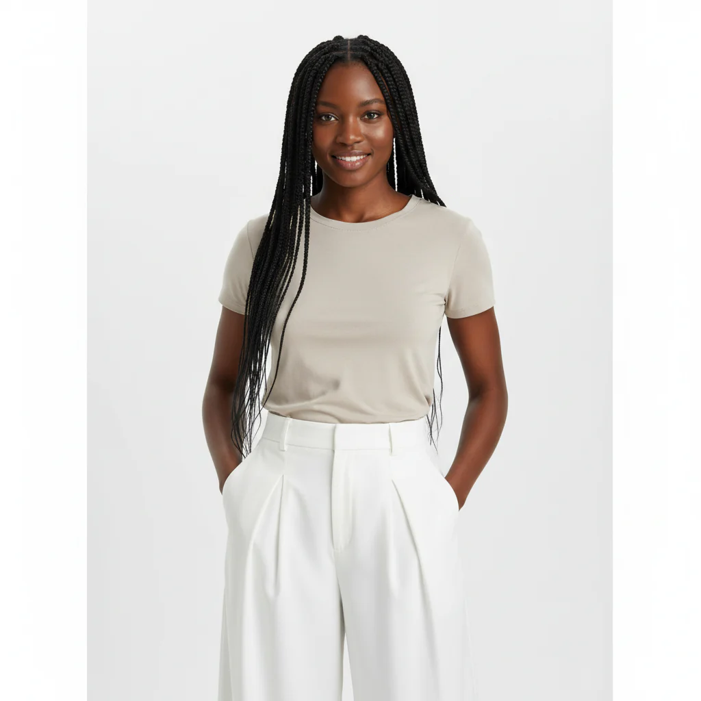 Solid Color Wide Leg Two-Button Pleated Long Casual Pants - Image 5