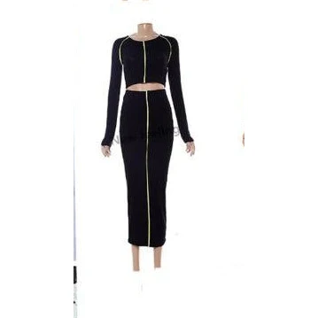 Sosy High Waisted Skirt & Long Sleeve Top Set  - Image 4