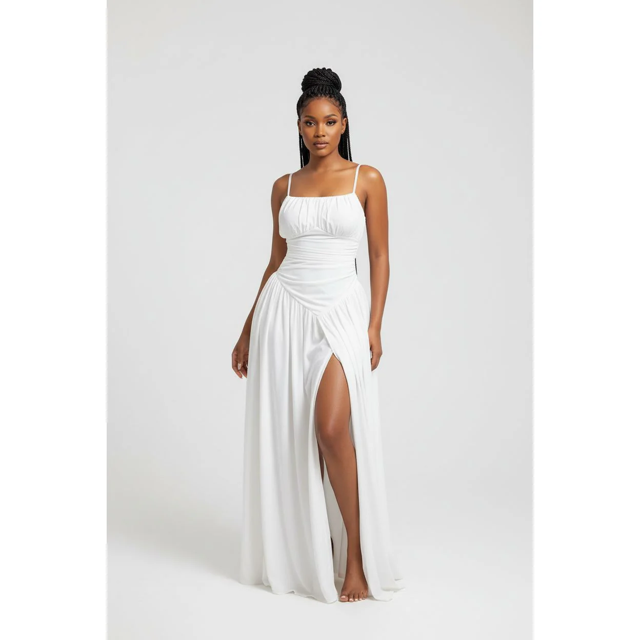 Spagheti Strap Split Midi Dress - Image 3
