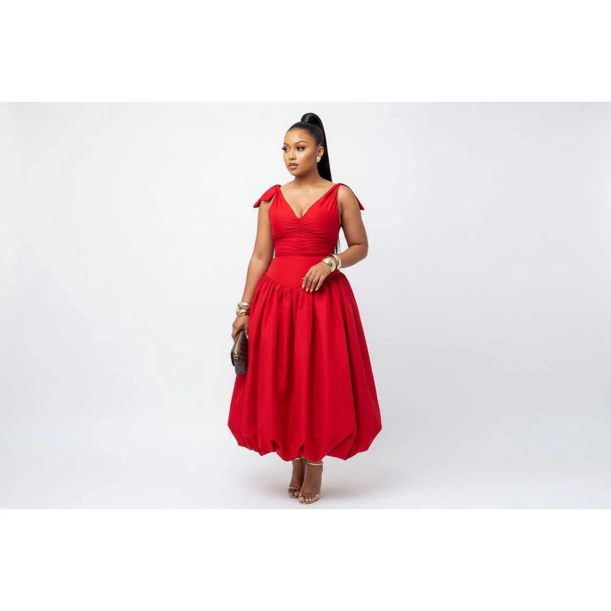 Spaghetti Strap Pleated Maxi Dress. - Image 2