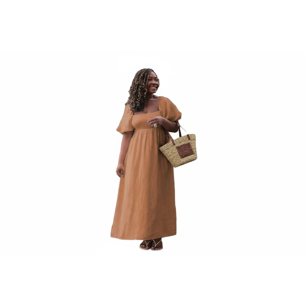 Square Neck Short Sleeve Casual Dress. - Image 2