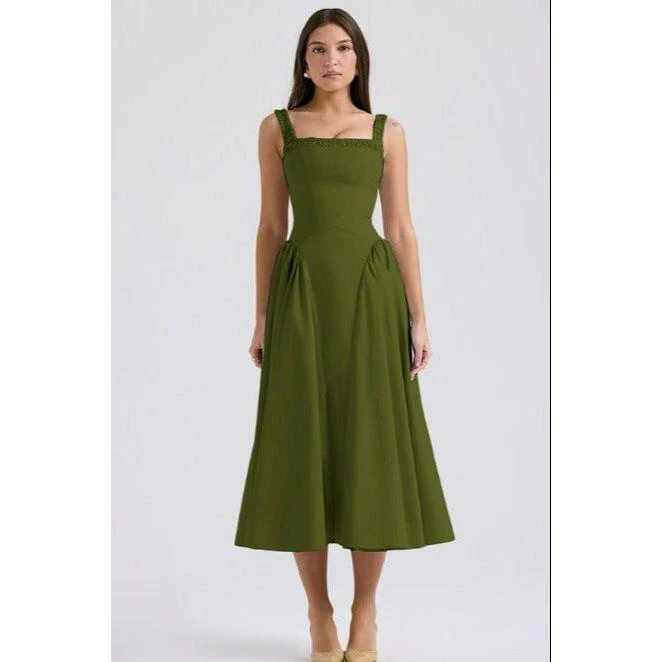 Square Neck Sleeveless A-line Dress - Image 3