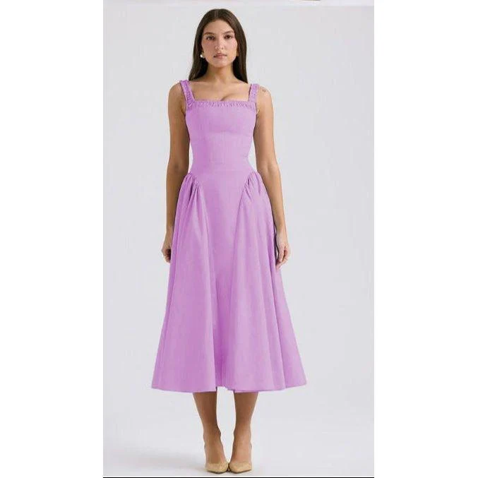 Square Neck Sleeveless A-line Dress - Image 4