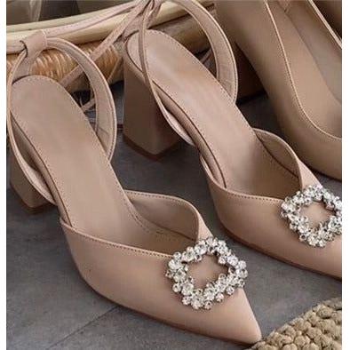 Square Rhinestone Thick Heel - Image 4