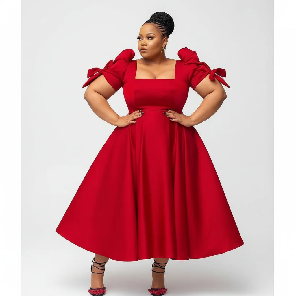 Square Short Sleeve Dress - Image 2