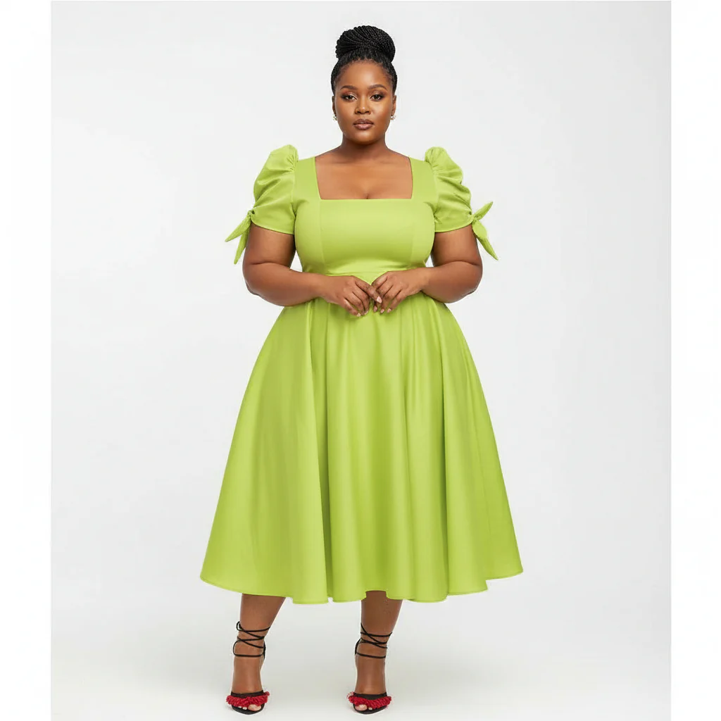 Square Short Sleeve Dress - Image 3