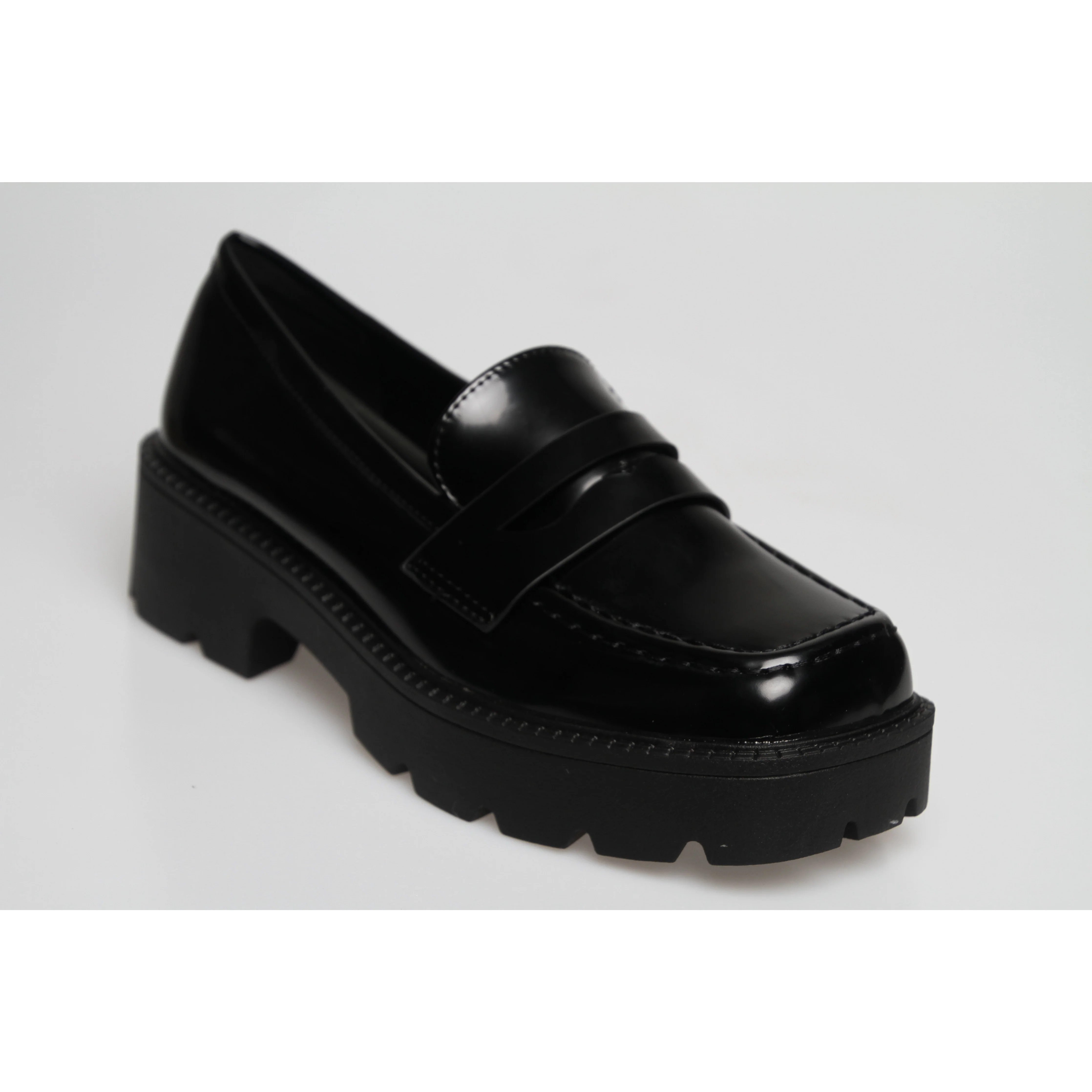 Square Toe Platform Oxford Chunky Heel Shoes - Image 5