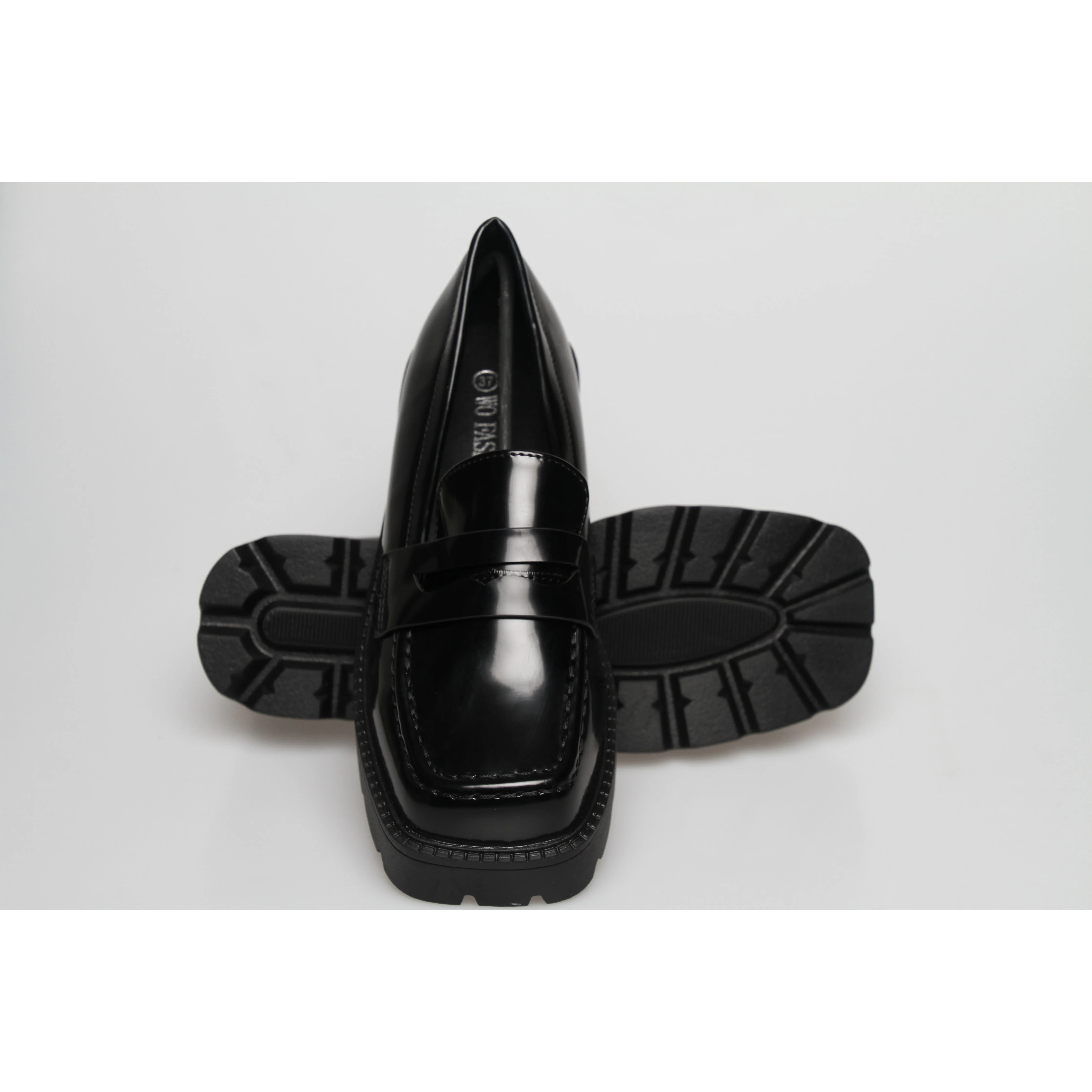 Square Toe Platform Oxford Chunky Heel Shoes - Image 6