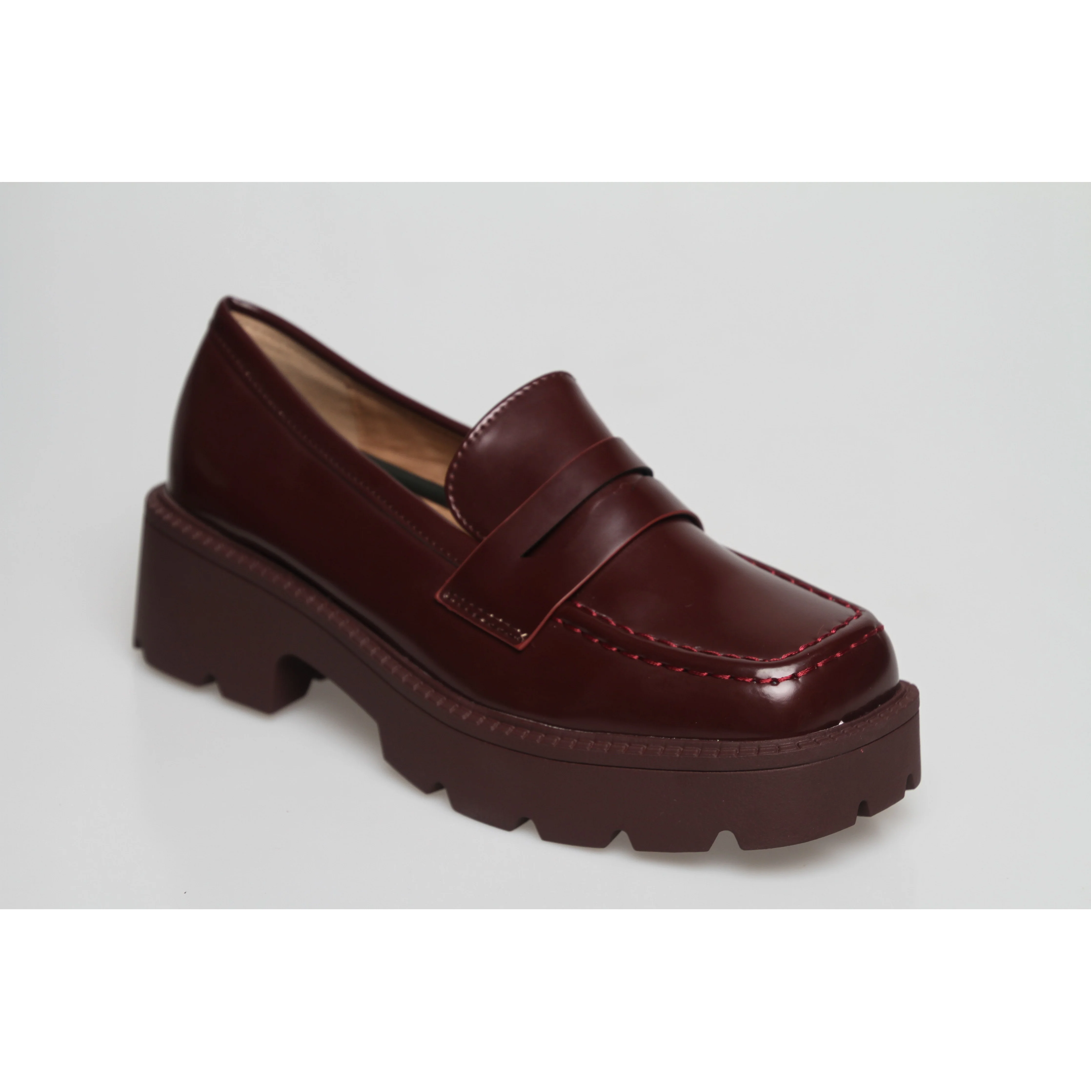 Square Toe Platform Oxford Chunky Heel Shoes - Image 8