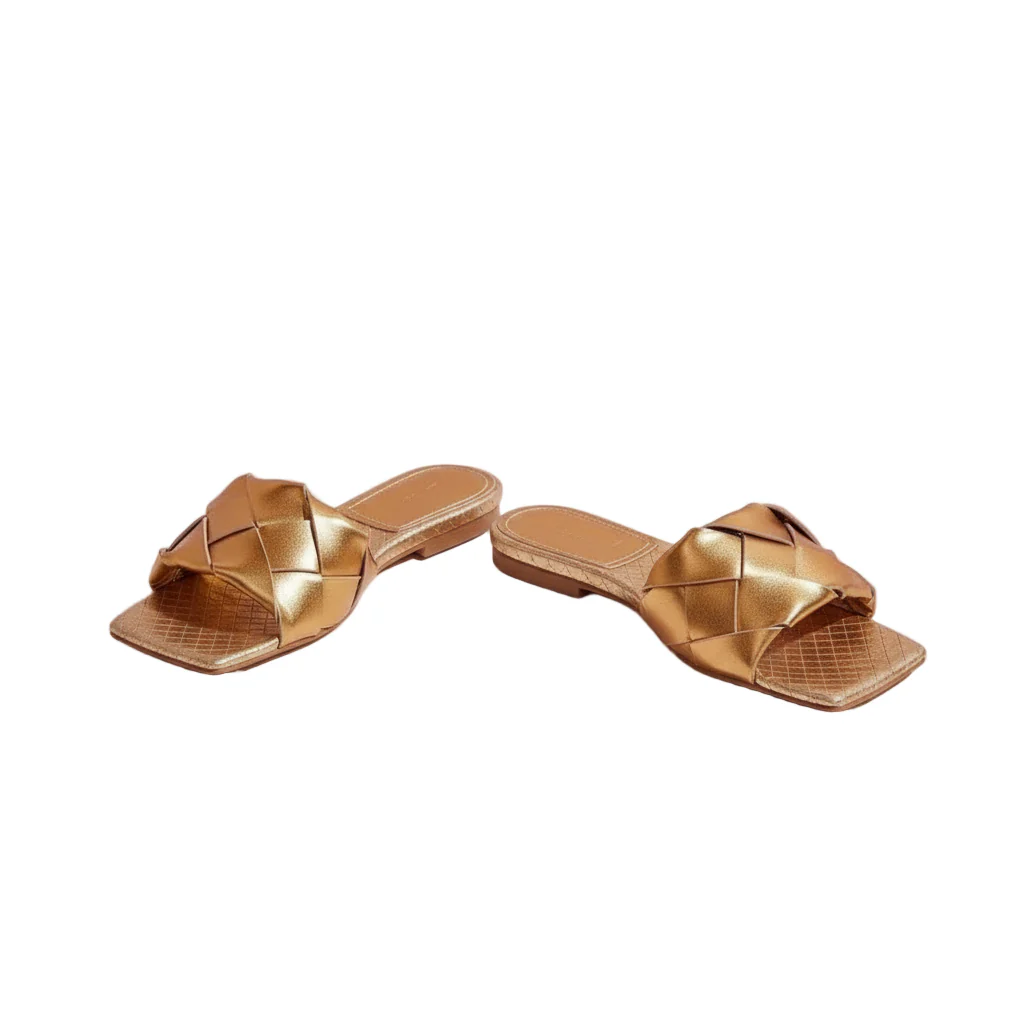 Square Toe Weave Flats Shoes - Image 3