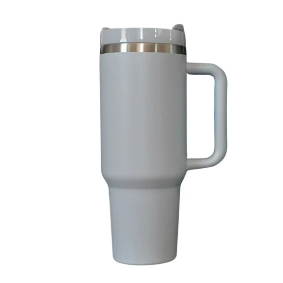 Stainless Steel Insulated Travel Mug - Tumbler with Straw & Handle - 1.2L - Image 8