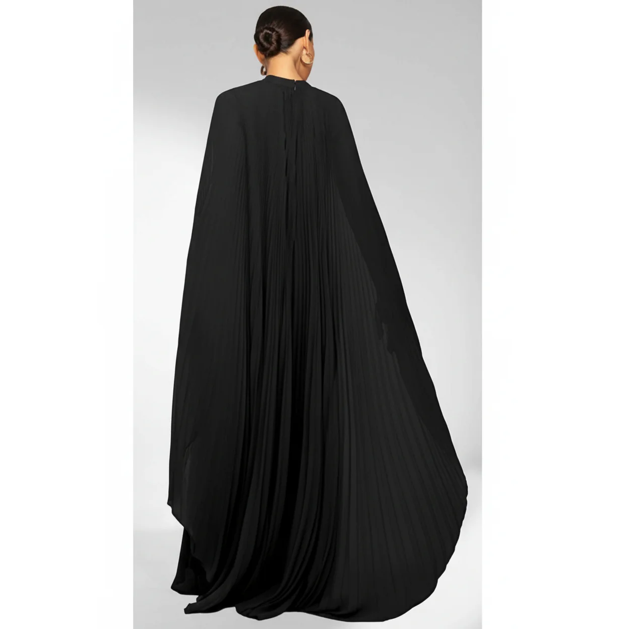 Pleated Cape Sleeve Maxi Dress - Image 4