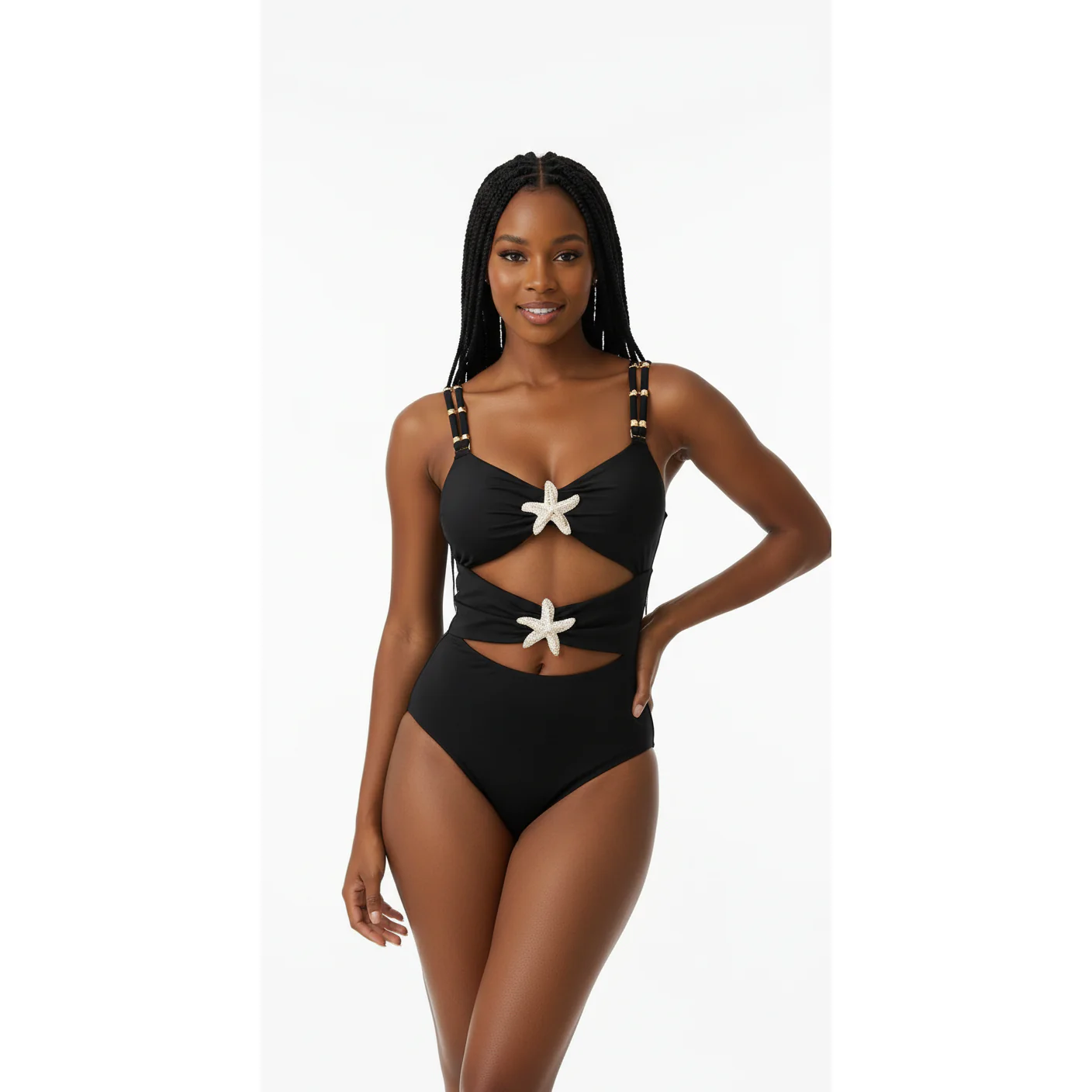 Starfish Embellished Cutout Monokini Swimsuit - Image 4