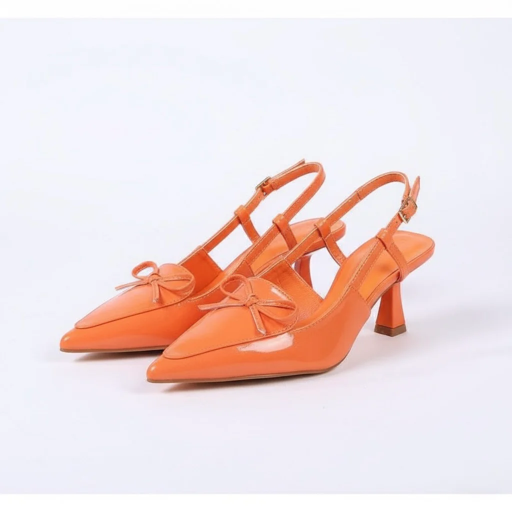 Stiletto Court Heel Tie Bow With Buckle Detail - Image 4