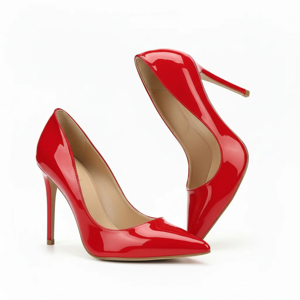 High Heels Waterproof Patent Leather Pump Shoes. - Image 3