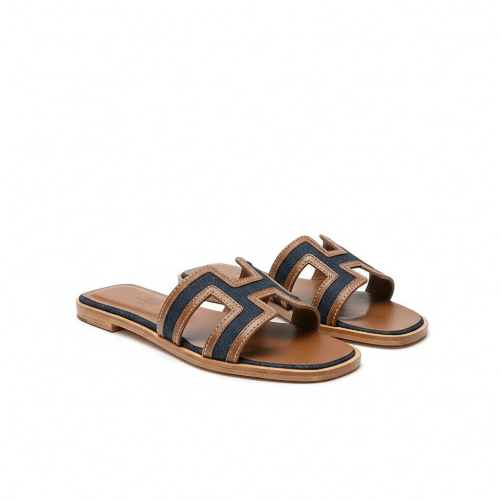 Stitch Detail Cut-out H-bar Flat Shoes - Image 2