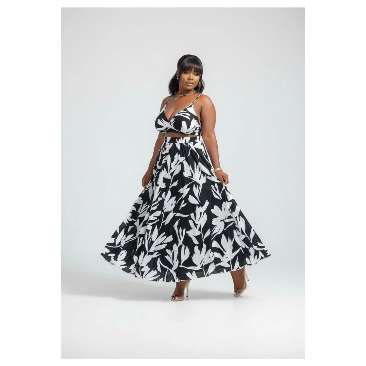 Strap Crop Top & Maxi Skirt Set. - Image 3